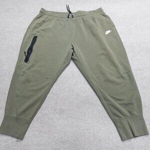 Nike Womens Pants 2X Green Joggers Solid Pull Stretch Waist